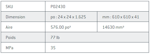 Dimensions dalle losange24x24