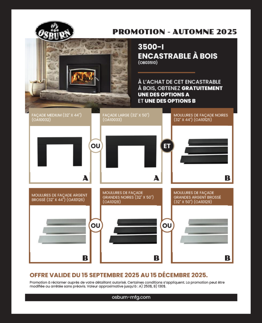 Promotion OSBURN automne 2025 3500 encastrable